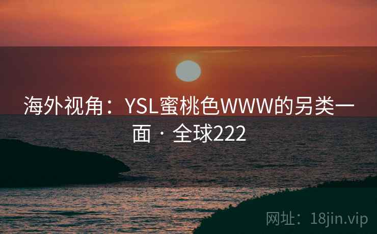 海外视角：YSL蜜桃色WWW的另类一面 · 全球222  第2张